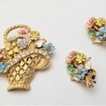 Lot #30  Vintage Brooch and Clip Earring Set