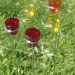 Glass Candle Holders with Metal Stakes