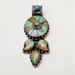 Lot #38  Lovely Southwest Style Sterling Silver and Turquoise Pendant