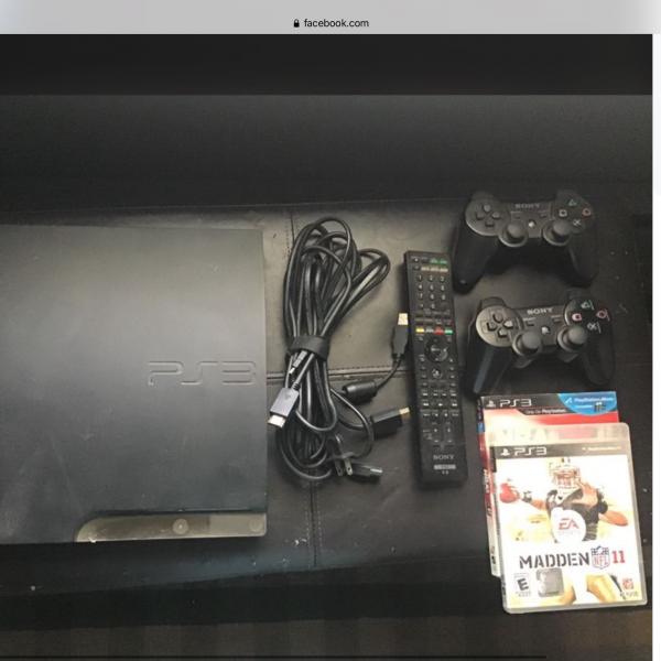 Photo of PLAY STATION 3, 2 controllers, remote, wires plus games