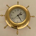 297 Brass Ship’s Wheel Clock. Made in Germany