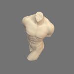 Matte White Porcelain Male Nude Statue-8"