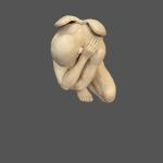 TMS Pensive Angel Vitruvian Collection Stone Sculpture on Pedestal - 9"