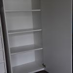Adjustable 4 shelf white cabinet with door
