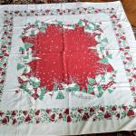Lot #41  Charming Vintage Christmas Tablecloth
