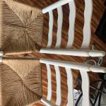 Two White Ladder Back Chairs