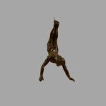 Two Cappetelli Sculptures - Two Bronze Bungee Jumping Men Hanging from a Wire - 