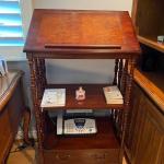 Vintage Spindle Side Wood Lecture Lectern Book Stand with Tilting Top