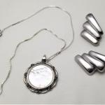 Lot #62  Sterling Silver Necklace & Earrings