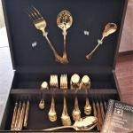 Lot #55  International Silver Co Gold Electroplated Flatware Set in Box - MidCen