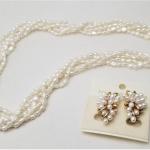 Lot #53  Fresh Water Pearl Necklace (14kt Gold Clasp) & Freshwater pearl earring