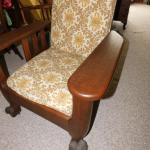 Early Oak Adjustable Large Claw Foot Oak Chair