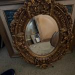 Gold Gilt edge Mid Century Mirror beveled glass