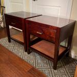 Pair Crate & Barrel Blake Nightstands with Drawer