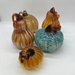 Assortment Of Five (5) Glass Pumpkins