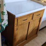 Handy Vintage Counter Cabinet, Solid Wood