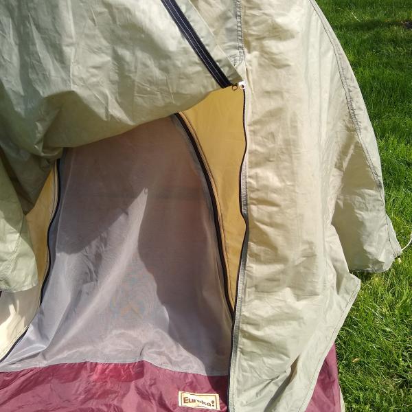 Photo of Eureka tent with rain flap