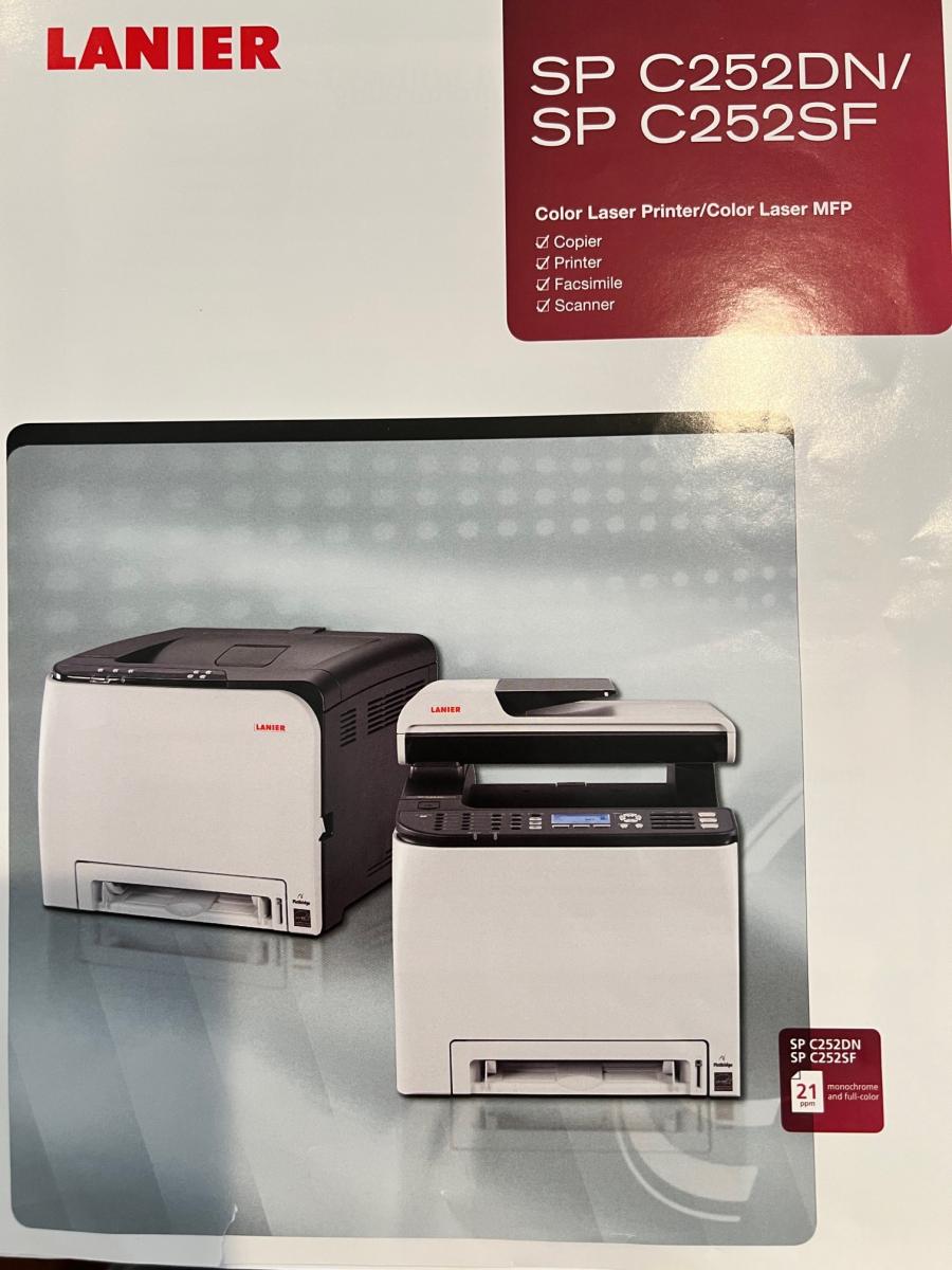 Lanier/Ricoh Color Laser Printer/Copier/Scanner/Fax snaplist