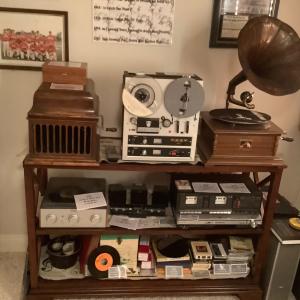 Photo of One of a kind “History of Recorded Music”  display from 1880 to present.