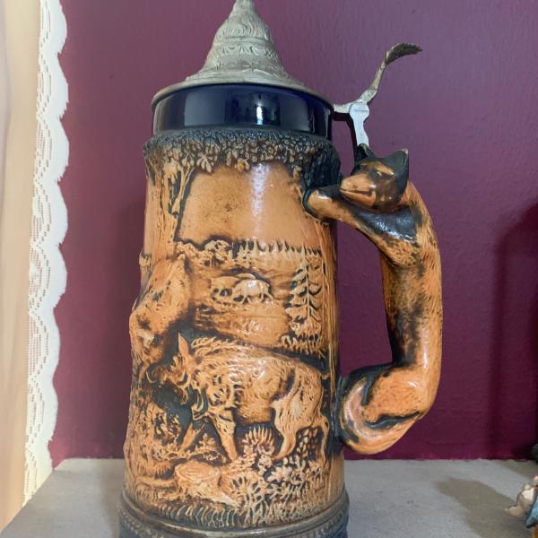 Photo of Beautifully Designed German Stein with Cougar Handle