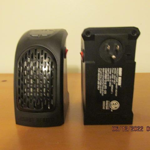 Photo of 2 Handy Heater HEAT-MC4 Plug Outlet Space Heater, Very Small, Has Timer and Fan