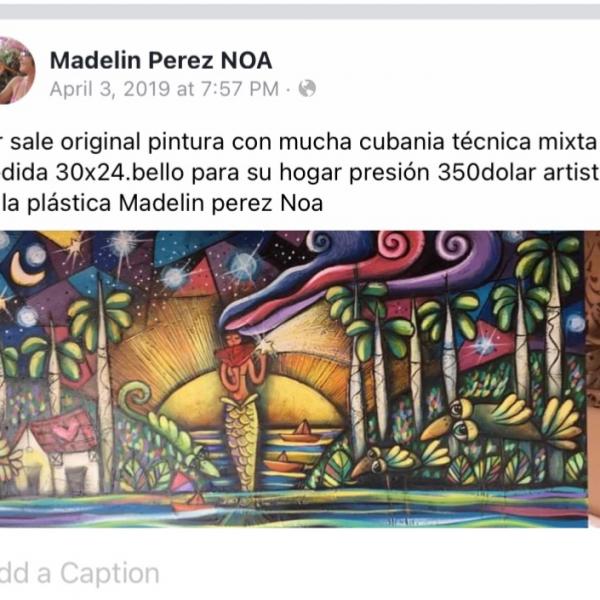 Photo of Original Painting - con mucha cubania técnica mixta Artist Madelin Perez NOA 