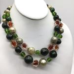 Beautiful Vintage Costume Glass and Bead Necklace