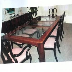 Photo of Burl Mahogany inlay Banquet Table