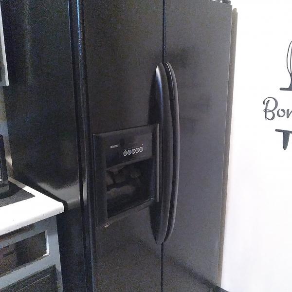 Photo of double door black refrigerator 