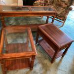 Cherry wood table set