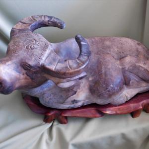 Photo of Very Large Antique Asian Jade Water Buffalo