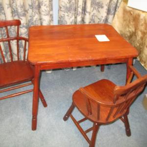 Photo of Vintage Child's Table and two Chairs