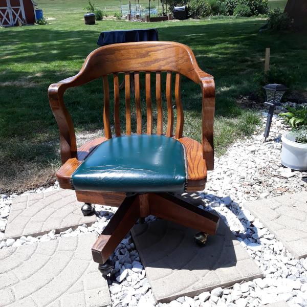 Photo of Solid Oak Desk Arm Chair 