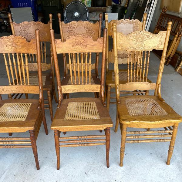 Photo of Oak Pressed-back chairs