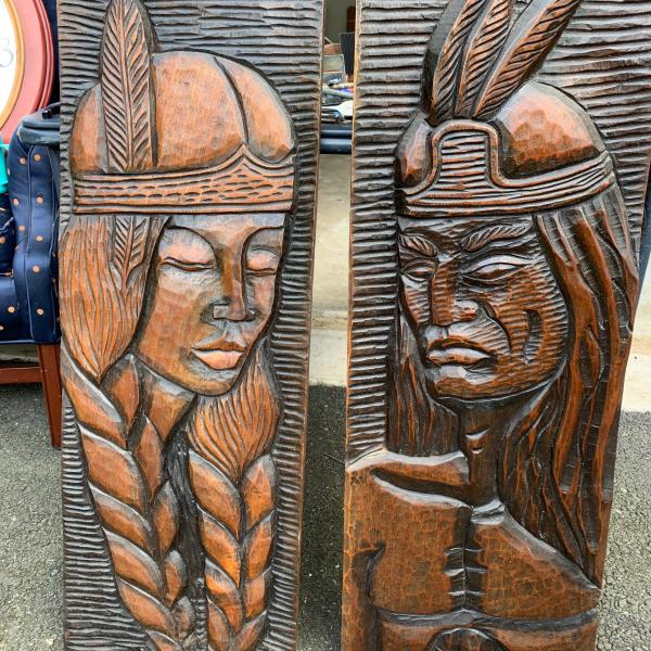 Photo of Cacique wooden carvings Dominican Republic