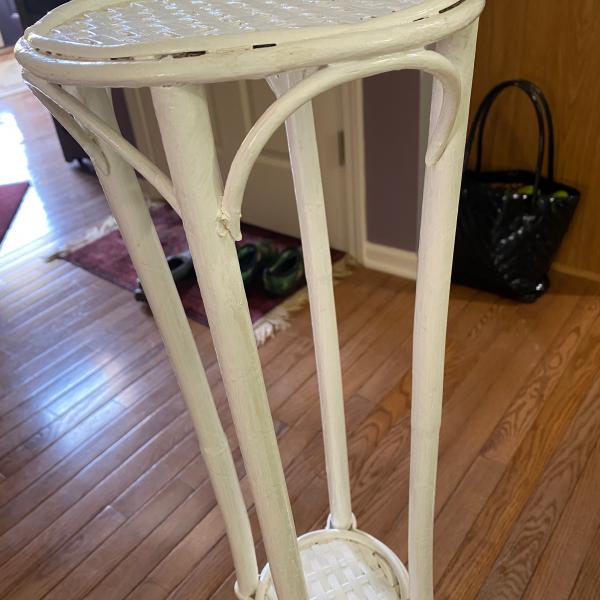 Photo of Plant stand white wicker bamboo