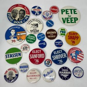 Photo of LOT 55: Presidential Political Campaign Pins - 1976 and Later - Ford, Carter, Wa