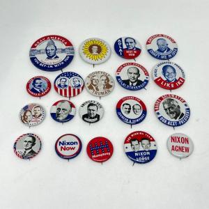 Photo of LOT 56: Vintage Reproduction Political Pins - Limited Edition 1970s Cracker Barr