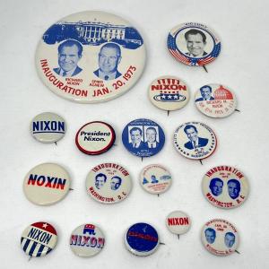 Photo of LOT 45: Richard Nixon Inauguration Pins, Buttons