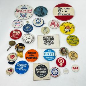 Photo of LOT 46: Assorted Political Pins, Buttons - Various Causes, Organization