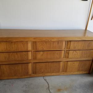 Photo of Dresser with attached mirror and headboard
