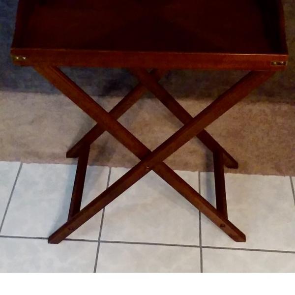 Photo of Antique Wood Butler Table with removable Tray