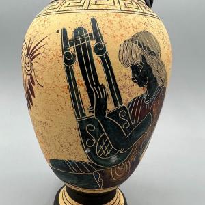 Photo of Ancient Greek Styled Modern Decorative Clay Terracotta Vase Pitcher