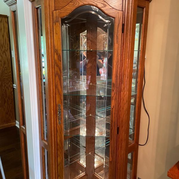 Photo of Oak Corner Curio Cabinet