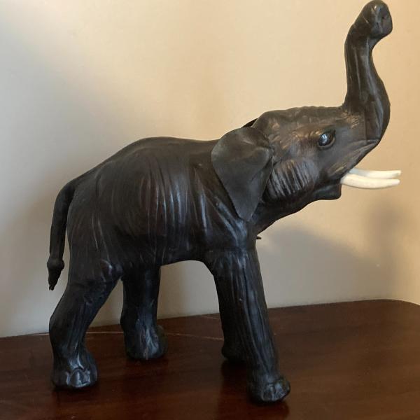 Photo of Leather (vinyl) wrapped Elephant Lucky Trunk Up figure