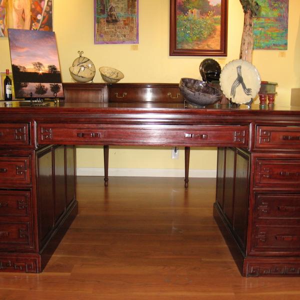 Photo of Large Cherrywood Executive Desk