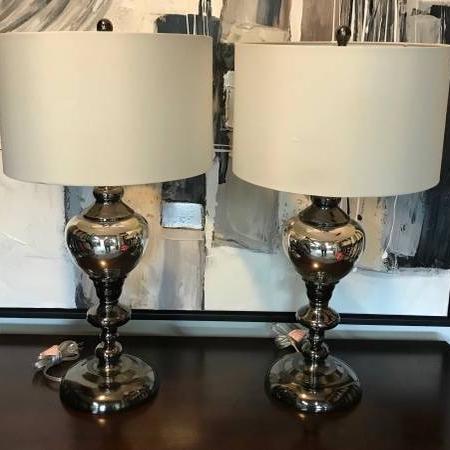 Photo of Pair of Silver Lamps