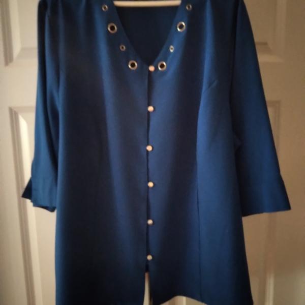 Photo of Bright Blue Blouse - size 2x