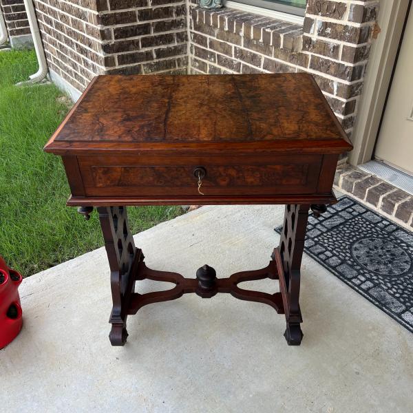 Antique Wood Desk with Drawer snaplist