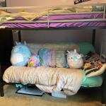 Twin bunk with futon